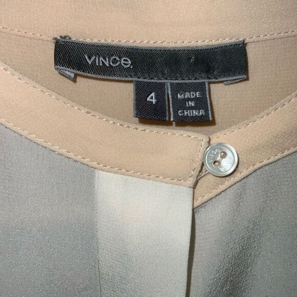 Vince color block silk button down shirt size 4 - Picture 7 of 10